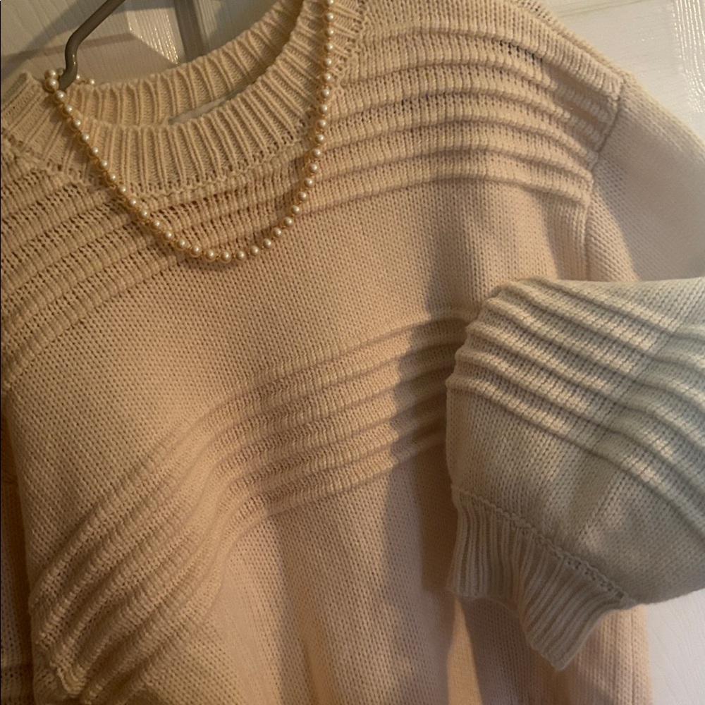 JustFab Women's Beige Textured Sweater